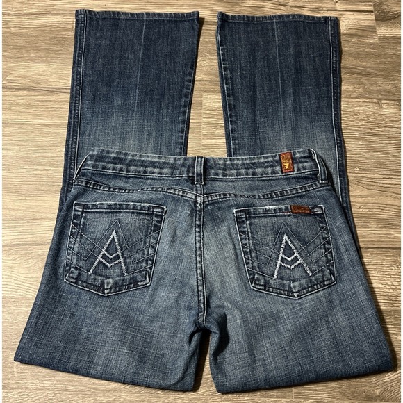 7 For All Mankind Vintage Women's "A" Pocket Boot Low Rise Jeans SZ 26 (28x29) - Picture 3 of 11